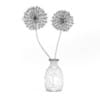 3d Small Purple Flowers in White Vase