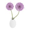 3d Small Purple Flowers in White Vase