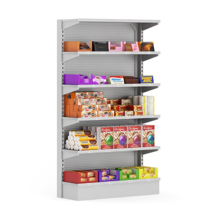 3d market shelf - cookies and chocolates