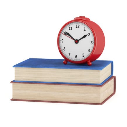 3d Clock and Two Books
