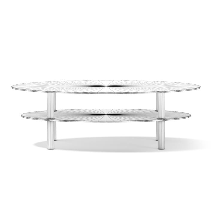 Eliptical Glass Coffee Table