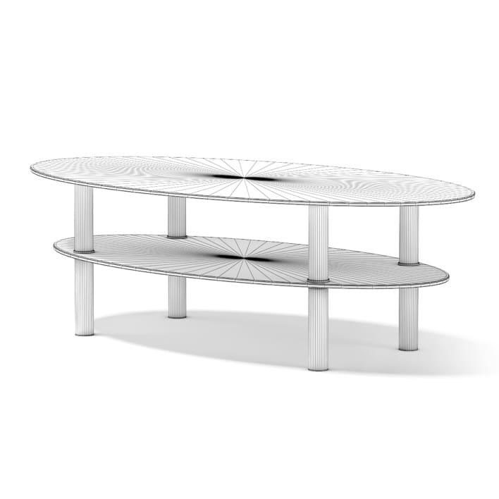 Eliptical Glass Coffee Table