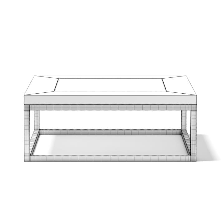 Square Coffee Table with Glass Window