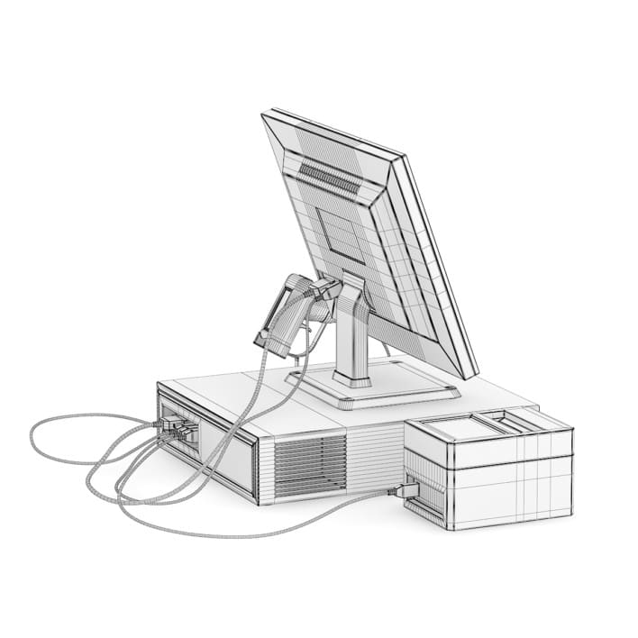 Cash Register with Scanner and Printer