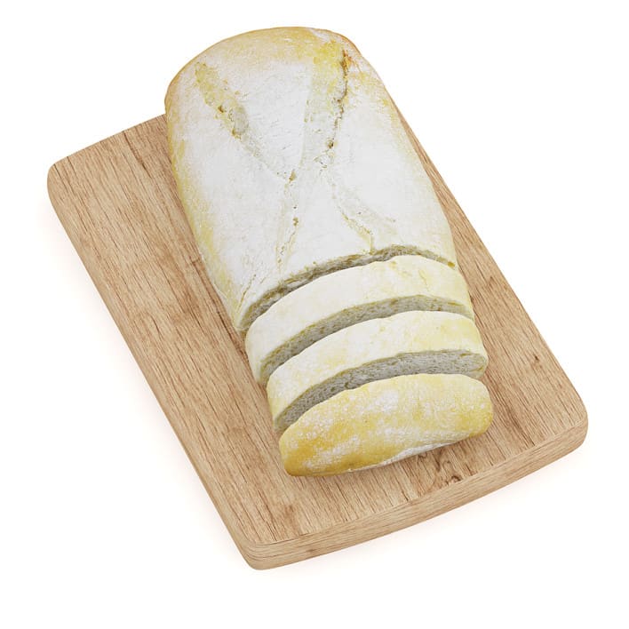 Sliced Bread on Wooden Board