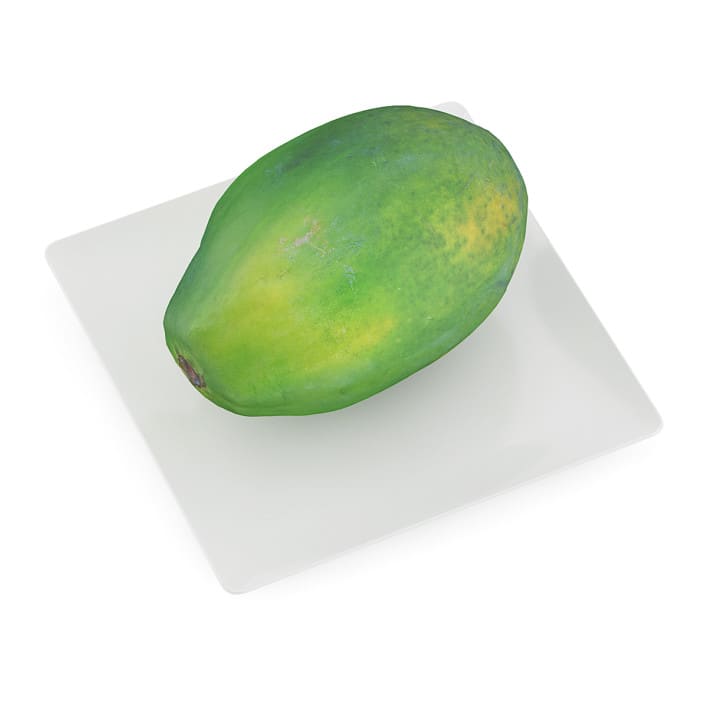 Papaya on White Plate
