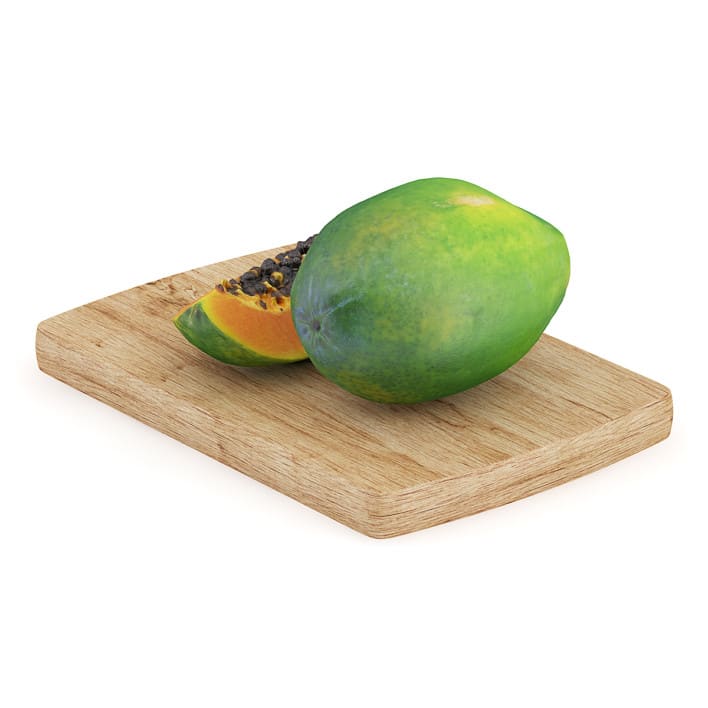 Papaya on Wooden Board