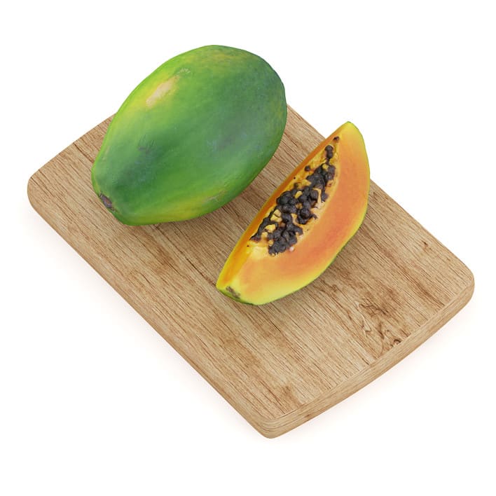 Papaya on Wooden Board