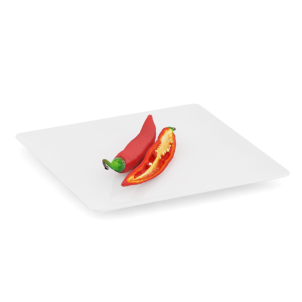 Chilli Pepper on White Plate