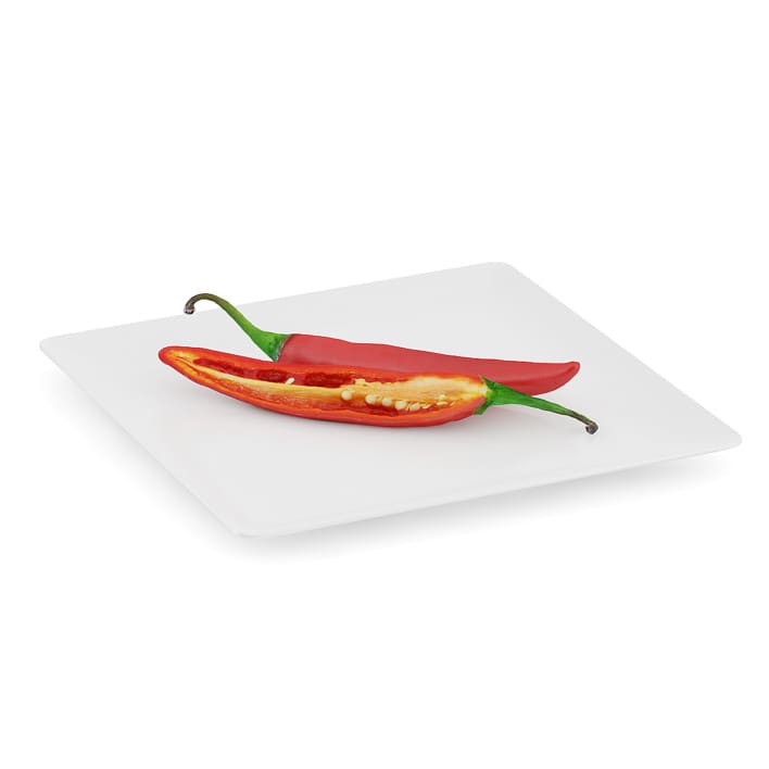 Chilli Pepper on White Plate