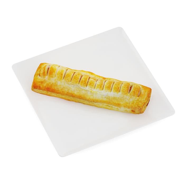 Sausage Roll on White Plate