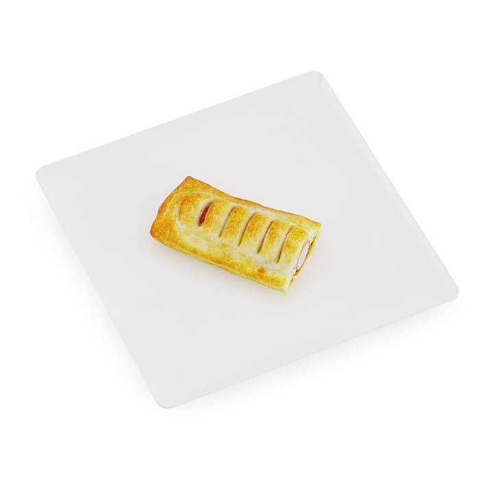 Slice of Sausage Roll on White Plate