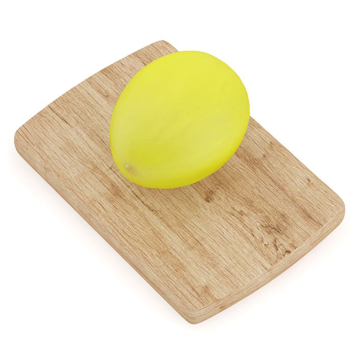 Yellow Melon on Wooden Board