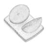 Halved Yellow Melon on Wooden Board