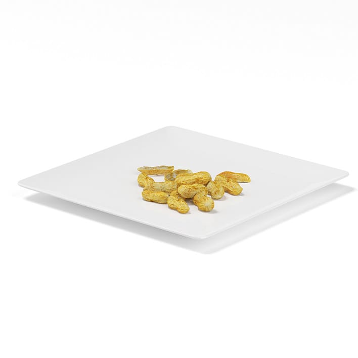 Peanuts on White Plate