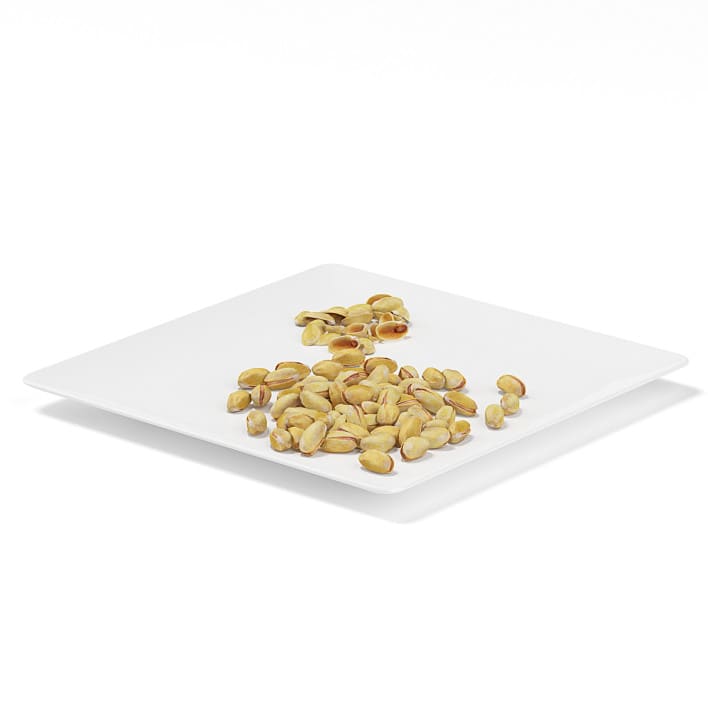 Pistachios on White Plate
