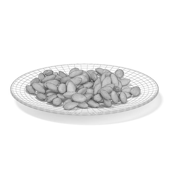 Almonds on White Plate
