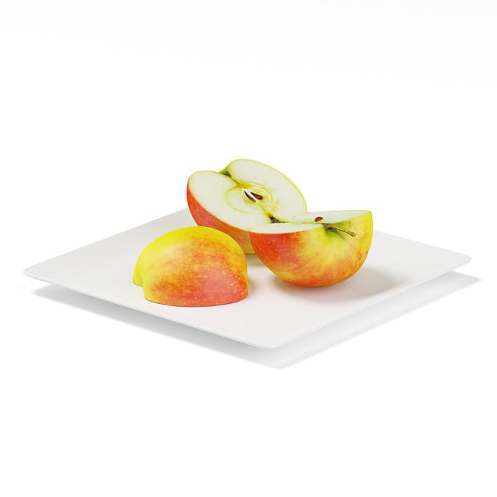 Sliced Apples on White Plate