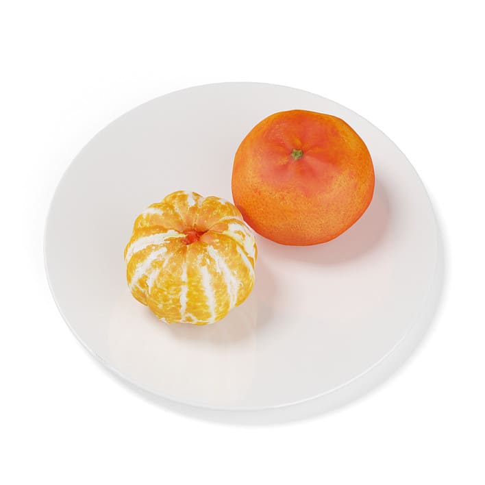 Tangerines on White Plate