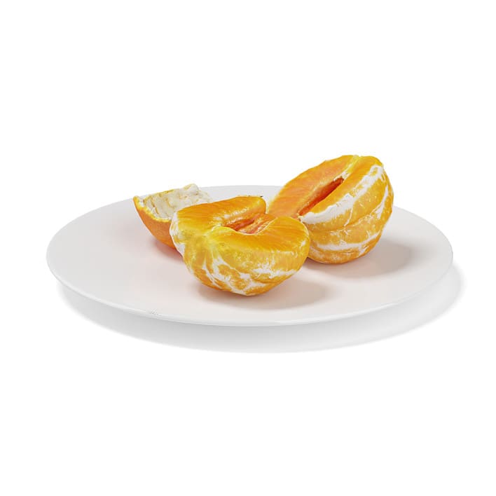Halved Tangerine on White Plate
