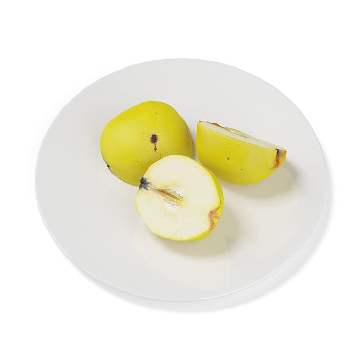 Sliced Quinces on White Plate