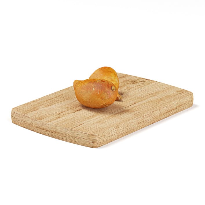 Cutted Yams on Wooden Board