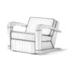 Orange Fabric Armchair