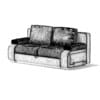 Black and Red Leather Sofa