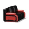 Black and Red Leather Sofa