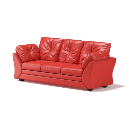 Red Leather Sofa