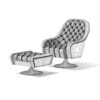 Leather Armchair with Footrest