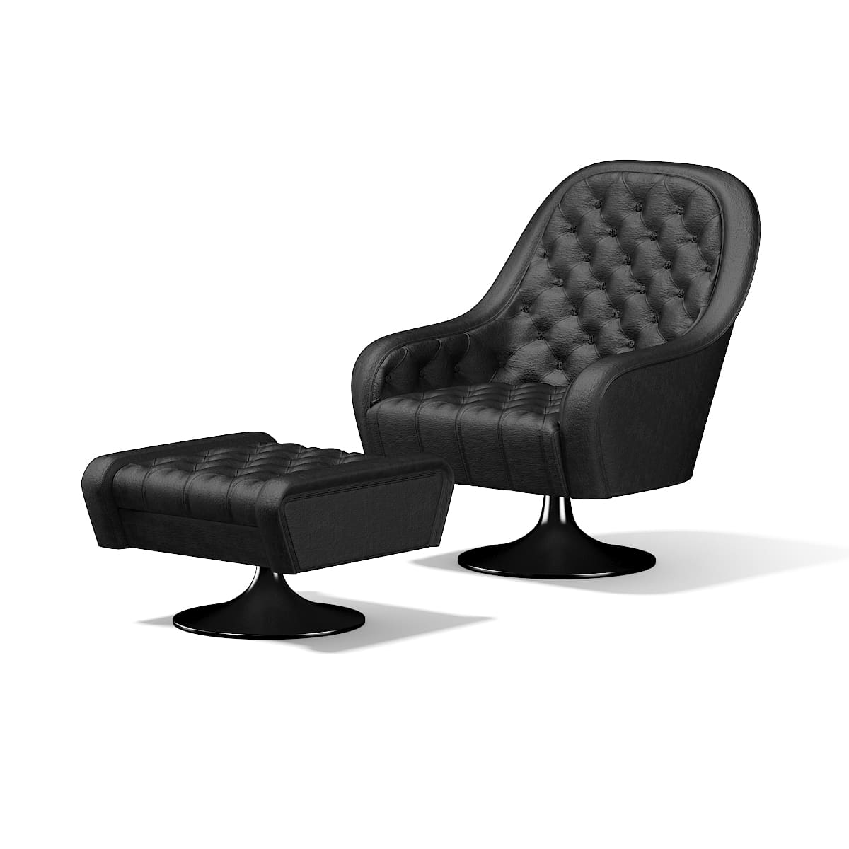 leather armchair with footrest