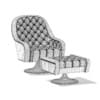 Leather Armchair with Footrest
