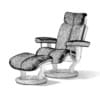 Black Leather Chair with Footrest