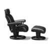 Black Leather Chair with Footrest