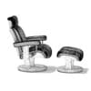 Black Leather Chair with Footrest
