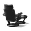 Black Leather Chair with Footrest