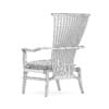 Wooden Chair with Blue Seat - Image 4