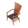 Wooden Chair with Blue Seat - Image 5