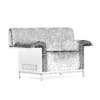 Black Leather Armchair with Wooden Back - Image 3