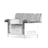 Black Leather Armchair with Wooden Back - Image 5