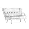 Beige Sofa with Wooden Arms - Image 2
