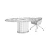Eliptical Table with Beige Chair - Image 2