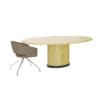 Eliptical Table with Beige Chair - Image 5