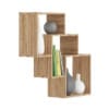 Wooden Wall Shelf with Books and Vases - Image 3
