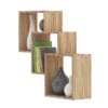 Wooden Wall Shelf with Books and Vases - Image 5