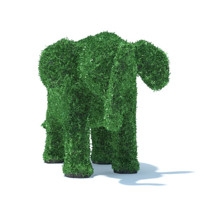 Elephant Shaped Hedge 3D Model