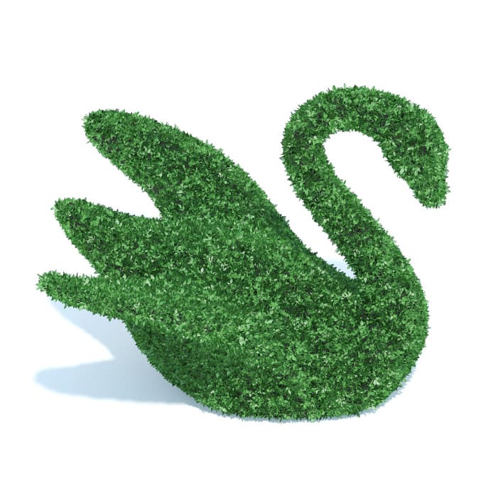 Swan Shaped Hedge 3D Model