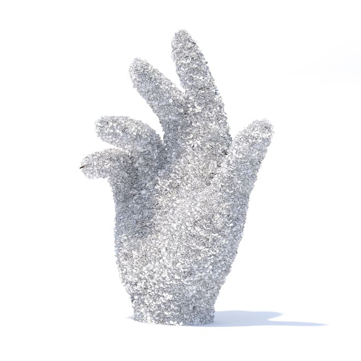 Hand Shaped Red Hedge 3D Model