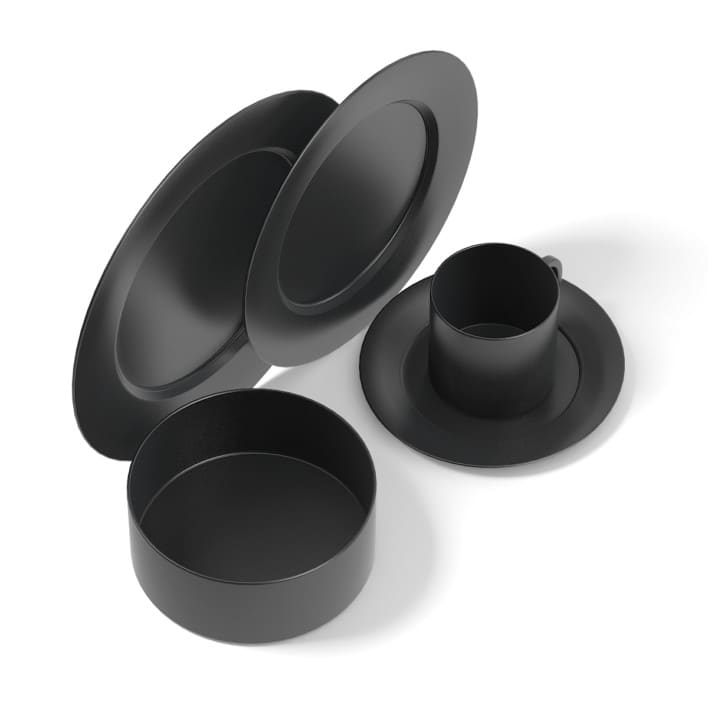 Black Dishes Set 3D Model